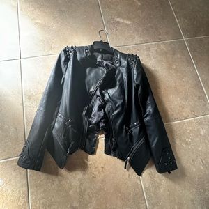 NEVER WORN! Verona Studded Gothic Leather Jacket, faux leather.